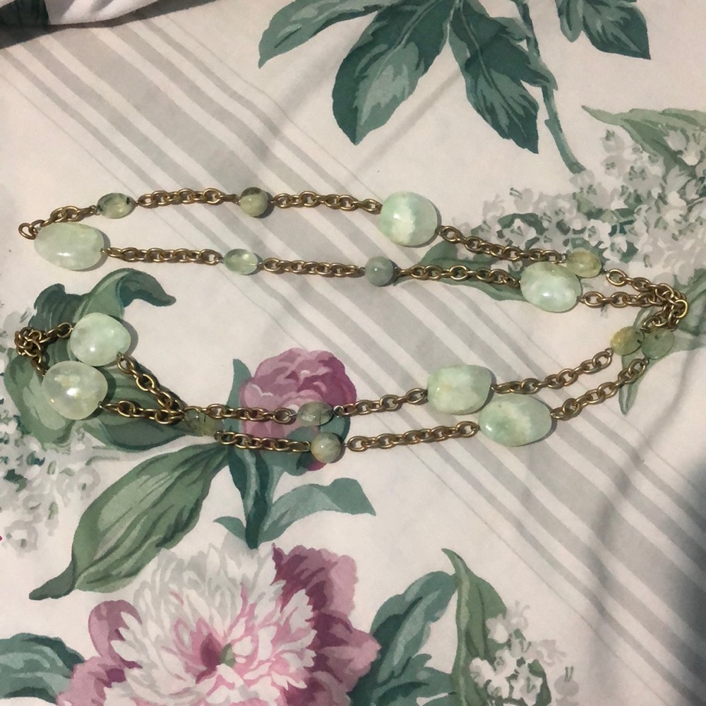 Light Green and gold necklace